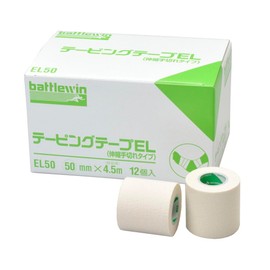 Nichiban Battlewin Taping Tape EL (Elastic) 2.0 inches (50 mm) x 14.8 ft (4.5 m) (when extended) 12 Rolls EL50