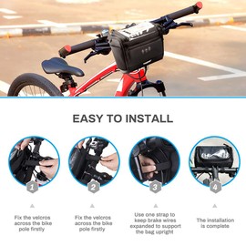 CestMall 3.5L Bicycle Handlebar Bag with Removable Shoulder Strap Bicycle Handlebar Bag Waterproof Bicycle Bag Handlebar Bag Black