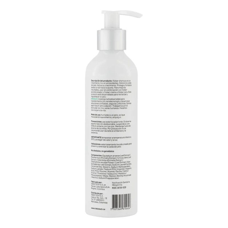 Inbiotech Filoker Shampoo 250ml Anticaída Protege Fortalece