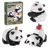 Hpbaggy 3-in-1 Panda Building Blocks Set, Cute Panda Bricks, Animal