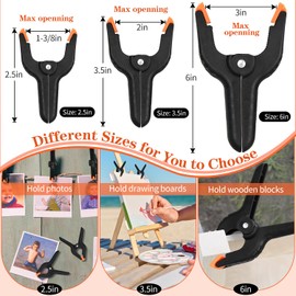 6 Inch Spring Clamps, 6 Pack Professional Plastic Spring Clamps, Heavy Duty Plastic Clamps for Crafts and Woodworking, Backdrop Clips Clamps for Backdrop Stand, Photography, Home Dec