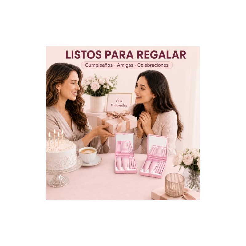 6 Kits de Brochas de Maquillaje para Regalo con Espejo,