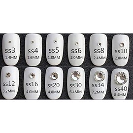 Jollin Hot Fix Crystals Flat Back Rhinestones Glass Rhinestones Nail Art Gems Gems SS16 576pcs, Aquamarine