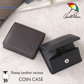 Arnold Palmer 4AP3654 Sheep Leather Double Stitched Series Coin Purse, Easy to Use Size, Soft and Comfortable Sheepskin, Brown