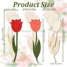 DOKRIN Untreated wood, 9 pieces of grafitis pintados a mano, pequeñas flores de madera en blanco, decoraciones florales de madera