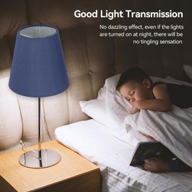 Cyrank Pack of 6 Dark Blue Lampshade Small, E14 Lampshade, Fabric Lampshade, Clip-On Lampshade, Modern Lampshade for Pendant Lamps, Table / Floor, Wall Lamps