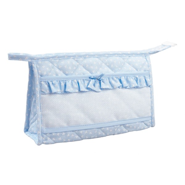 Filet - Travel Toiletry Bag with Zip and Embroidered Aida