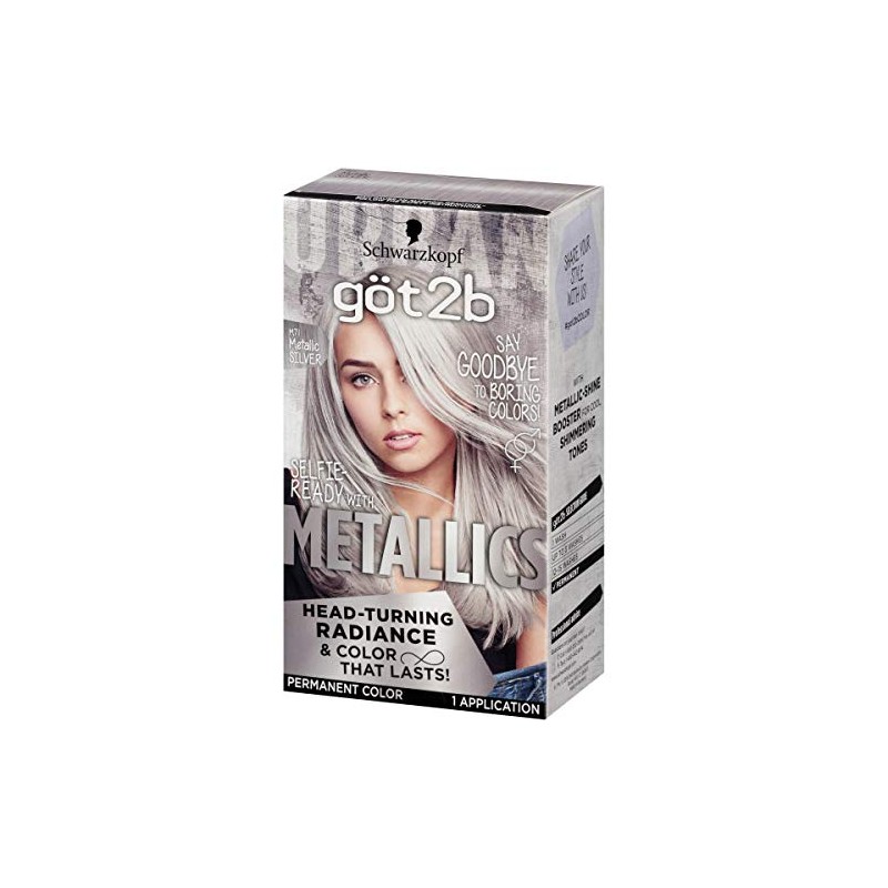 Got2B Schwarzkopf Got2b Metallics Permanent Hair Color, M71 Metallics Silver