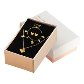 Collar De Oro 18k Mariposas Dije Pulsera Aretes Joyeria Dorado