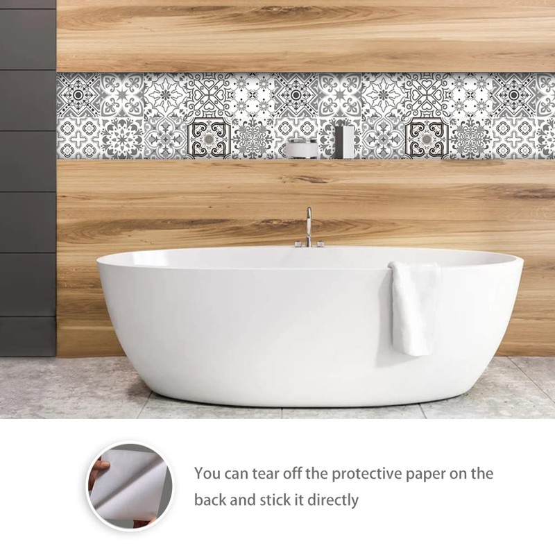 20 Pieces Moroccan Style Tile Sticker, Removable Decorative Tile Stickers,