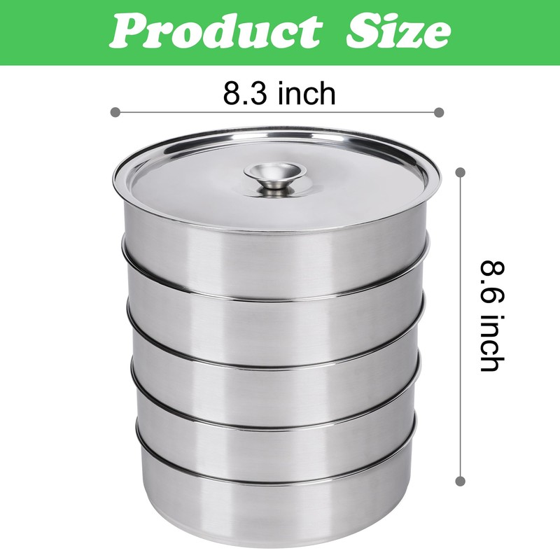 EBaokuup 5-Tier Stainless Steel Seed Sprouting Tray Kit-8.6" x 8.3"