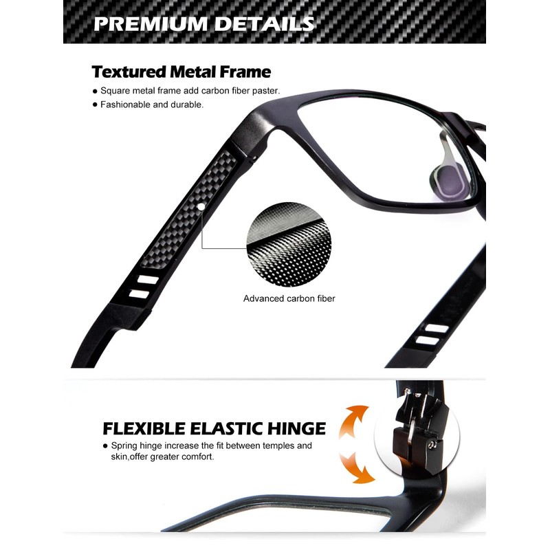 ANYLUV Reading Glasses Men Women Blue Light Blocking, Premium Mens