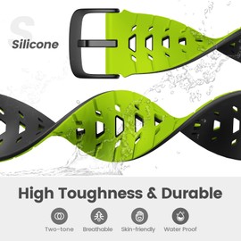 CUZOW for Garmin Fenix 5/5 Plus, Fenix 6/6 Pro, Fenix 7, Forerunner 935/945, Instinct/Approach S62, 22mm Soft Silicone Watch Band Replacement,(green)