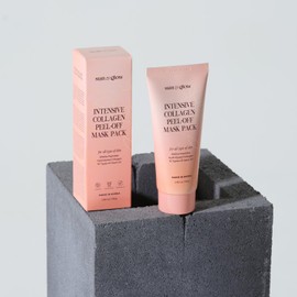 SUN & GLOW Intensive Collagen Peel-Off Mask Pack, Hydrolyzed 300da Low-Molecular Collagen(300da Peptides), 10 Types of Seed Oil, Korean Skincare, Gel Type Home Care Wrapping Mask (2.82 oz, 80g)