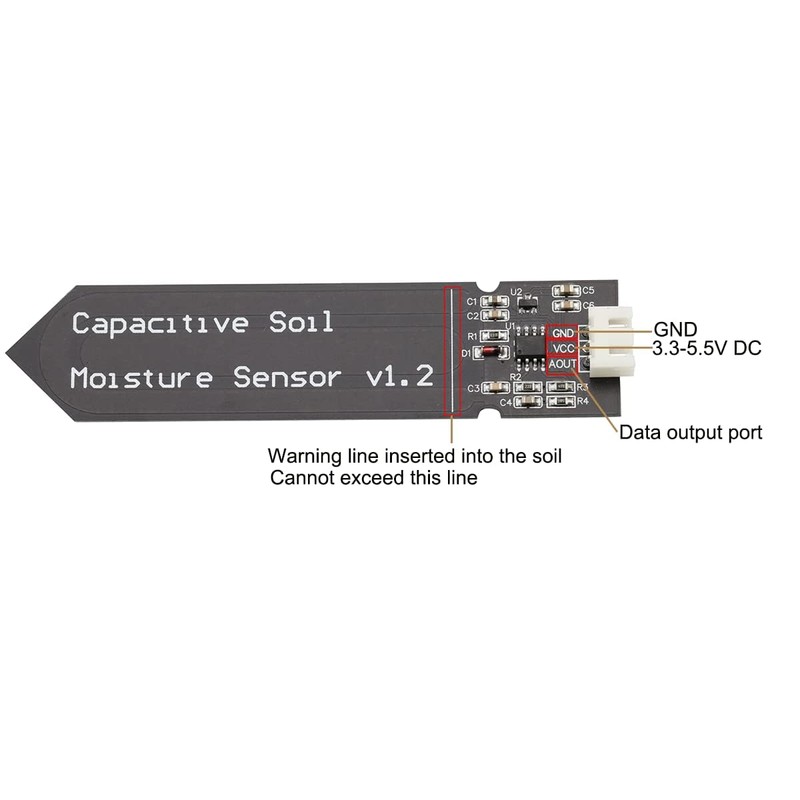 Heevhas Capacitive Soil Moisture Sensor Corrosion Resistant Moisture Detection Garden