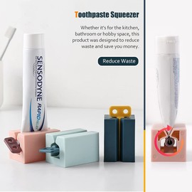 WADY Exprimidor De Pasta De Dientes, 4 Piezas Dispensador De Pasta De Dientes con Rodillo Multifuncional, La Colocación Vertical Ahorra Espacio, También Adecuado para Cremas De Manos, Cremas Faciales