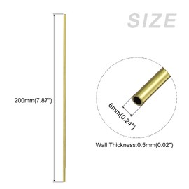 METALLIXITY Brass Tube 6mm OD x 0.5mm Wall Thickness x 200mm Length 3pcs Straight Tube for Home Furnishing Machinery DIY Handicrafts