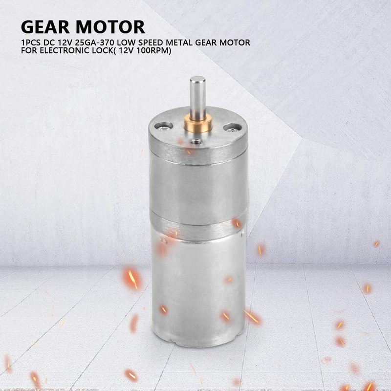 Hopcd Gear Motor, 1pc 25mm DC 12V 25GA-370 Low Speed