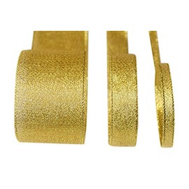 Ribbon Bazaar Metallic Lurex Ribbon 1/4 inch Gold 25 Yards
