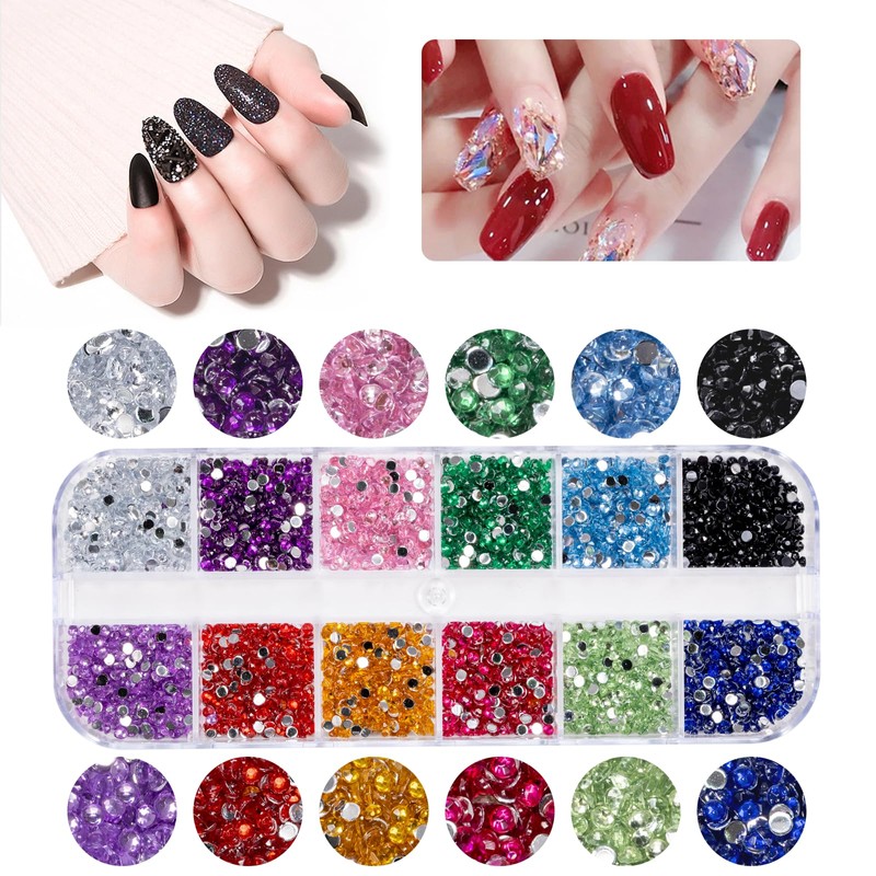 5600 pezzi di strass per nail art, 36 colori con