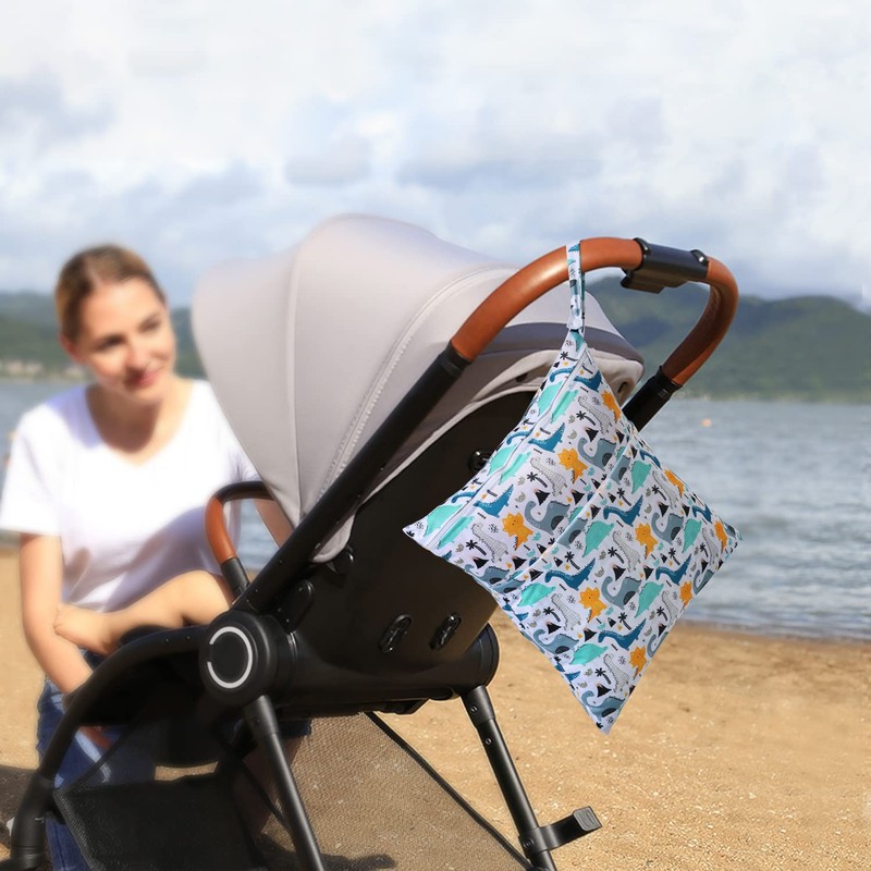 CeeKii Wet Dry Cloth Nappy Bags, Pack of 3, Washable