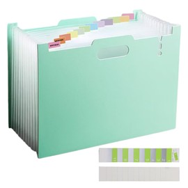 Magiarcana Greeting Card Storage Expanding Organizer,Capacity of 350+cards Family greeting card collector Compatible with graduation card, birthday card, wedding card, Christmas card (green)