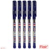 Flair 5 x 0.7mm Mr Grip BLUE Ballpoint Pens Rubber