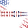 Square Press on Nails Short 4th of July Fake Nails