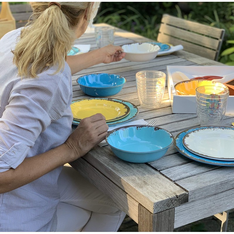 Fox Run Melamine Dinnerware Set, Multicolor, 12 Piece