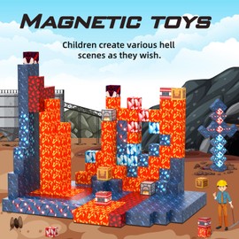 Magnetic Blocks 100 PCS Construction Toys Toddler Toys STEM Magnetic Tiles Building Toys for 3-8 Year Old Boys & Girls, Creative Kids Games Kids Toys
