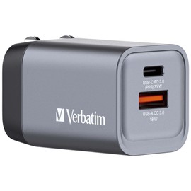 Verbatim 35W UK/US/EU 2-Port GaN Wall Charger With Power Delivery