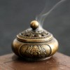 Incense Cauldron with Lid, Lotus Incense Burner Made of Alloy,