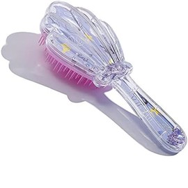 Hair Brush, Detangling Hair Comb Christmas Shell Glitter Comb Hairbrush Massage Scalp No Pain Detangler for Dry & Wet Hair Woman (Purple, 19.5 * 8.5CM)