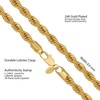 LIFETIME JEWELRY 8mm Rope Chain Necklace 24k Real Gold Plated