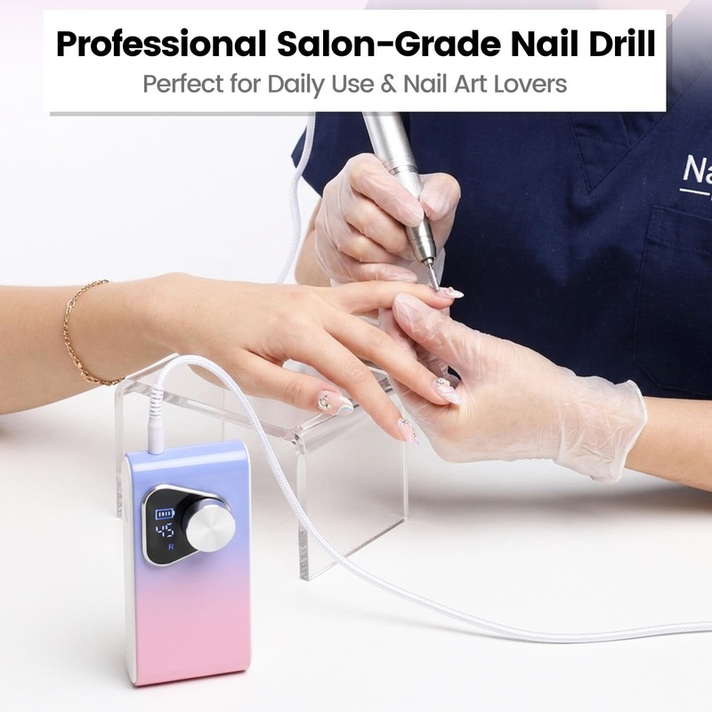 YSC Electric Nail Drill for Acrylic and Gel Nails, Cordless