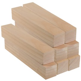 ZEONHAK 8 PCS 2 x 2 x 12 Inch Pine Lumber Carving Blocks, Unfinished Rectangles Wood Blanks for DIY Carving, Art and Craft Whittling
