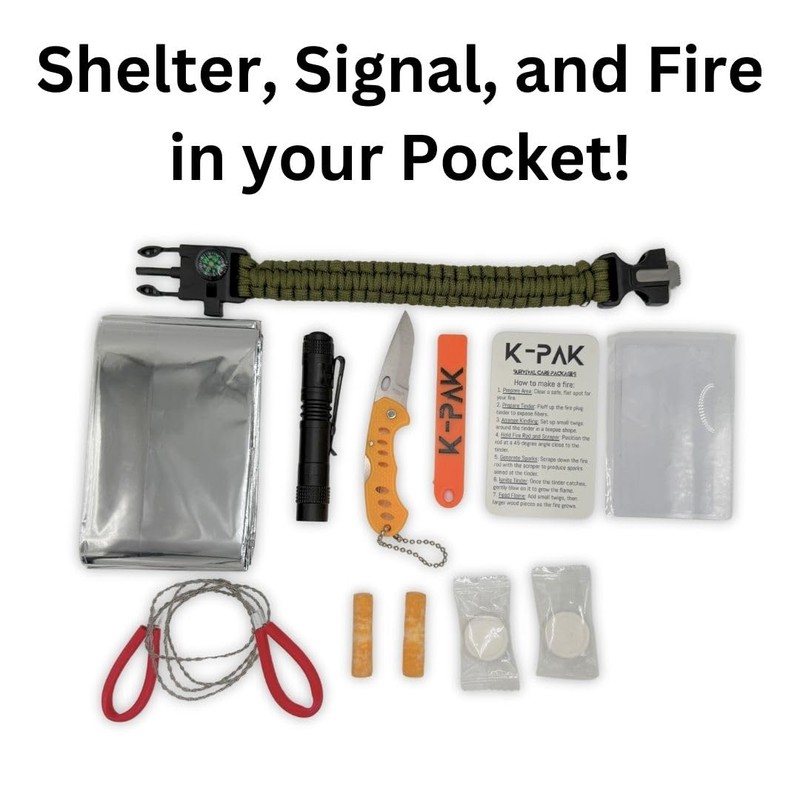 K-Pak Survival K-Pak Survival Care Package, Pocket-Sized Outdoor Survival Kit