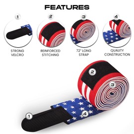 WYOX Knee Wraps (Pair) with Strap for Squats, Weightlifting, Powerlifting, Leg Press, and Cross Training - Flexible 72" Knee Wraps for Squatting - For Men & Women