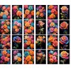 PIXILUV Vintage Postcards (24pcs 4"x6") Neon Blooms: A Luminous Postcards