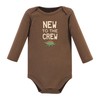 Hudson Baby Unisex Baby Cotton Long-Sleeve Bodysuits, Dinosaur Adventures 5-Pack,