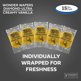 Wonder Wafers - Diamond-Ultra Scented Car Air Fresheners - Individually Wrapped (15 Per Pack) (Creamy Vanilla)