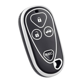 OFF WE GO for Acura Key Fob Cover, Soft TPU Protection Key Fob Case Compatible with Acura CL EL RL TL TSX RSX Smart Car Key Accessories (Silver Black)