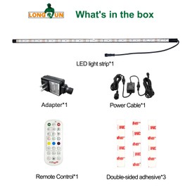 Longrun LED Strip Color Changing Garden Show Lights for Pond Spillway Waterfall, APP Control Waterproof Lighting Bar for Home Decoration Pool Fountain Landscape Lighting, Aquarium-22.36"