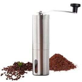 Sakurahana Direct Shipping 5th Generation Coffee Mill, Manual, Mini Stainless Steel, Coffee Mill, Rustproof, Ceramic Coffee Bean Mill, Hand Grind, Portable Hand Clan Coffee Mill, Coffee Grind, Outdoor Use, Easy to Use, Labor Saving, Kitchen Mill Tool, Ja