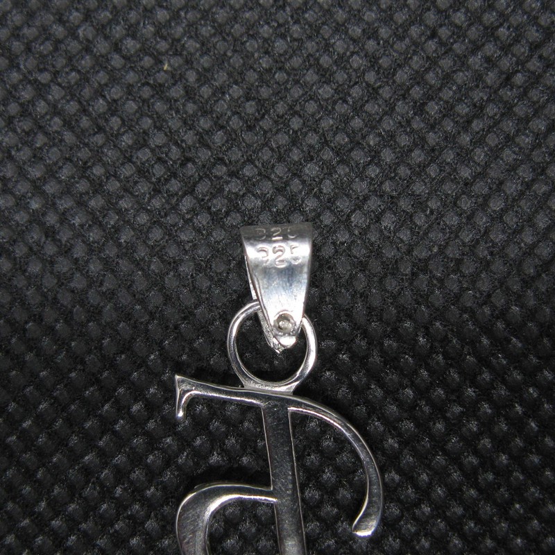 R001425 Sterling Silver Pendant Charm Letter 'Cyrillic' Solid Genuine Hallmarked