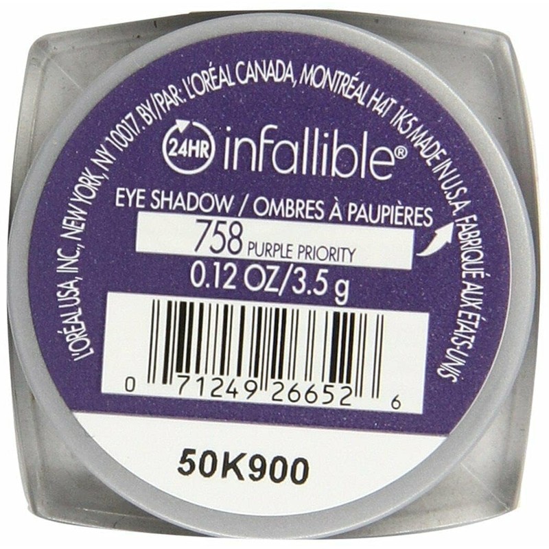 L'Oréal Paris Infallible 24HR Shadow, Purple Priority, 0.12 oz.