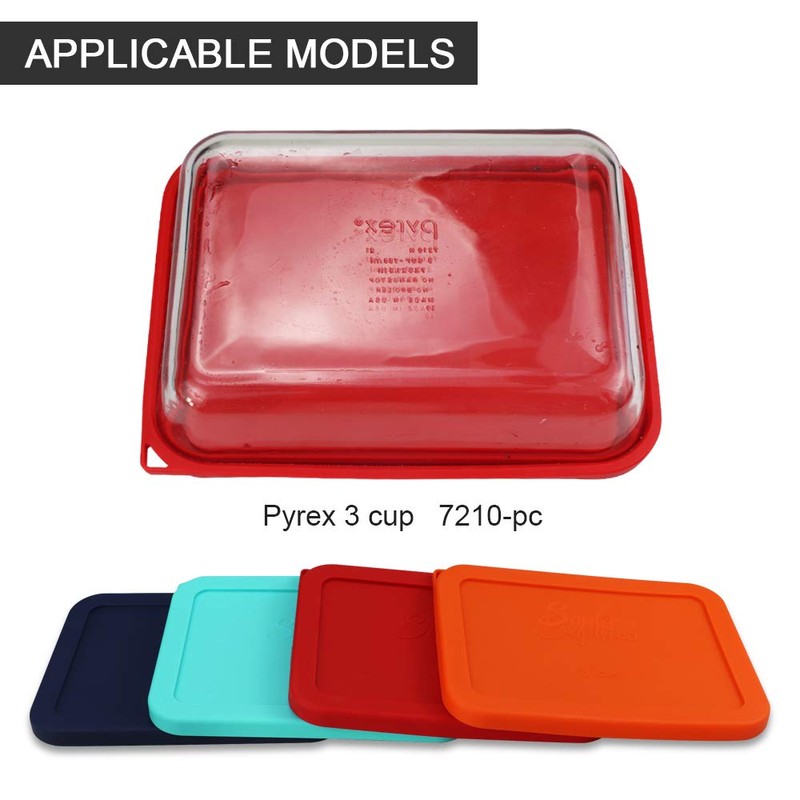 Sophico 3 Cup Rectangle Silicone Storage Cover Lids Replacement for