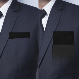 LHXzizizi Pre-folded Suit Pocket Squares for Men, Solid Color Mens Handkerchiefs for Business Wedding Party Casual (Black)