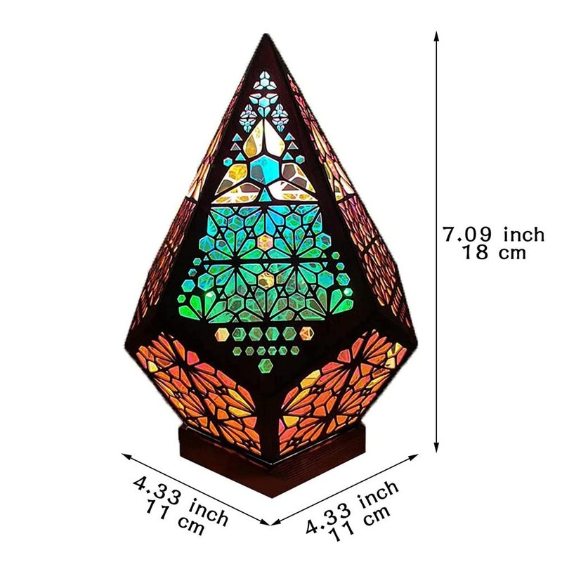 Bohemian LED Projection Light Bedside Night Lamp for Bedroom Hallway