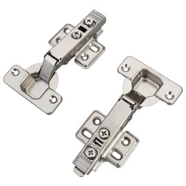 Kimdot 2 Pieces Full Overlay Frameless Soft Close Kitchen Cabinet Hinge 35mm Cup 105 Degree Adjustable Clip-On Three Way Self-Closing European Concealed Door Hinge Matching Screw for Easy Installation